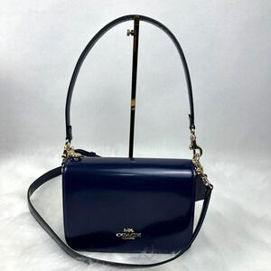 Coach Quinn Shoulder Crossbody Bag In Novelty Leather/True Navy CY657 NWT